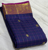 DARK BLUE COLOUR & GOLD BORDER ZARI KOTA SAREE
